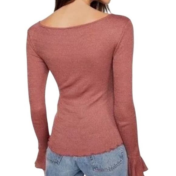 Free People Intimately Free Cut Out Knit Top Size Small - Picture 2 of 9